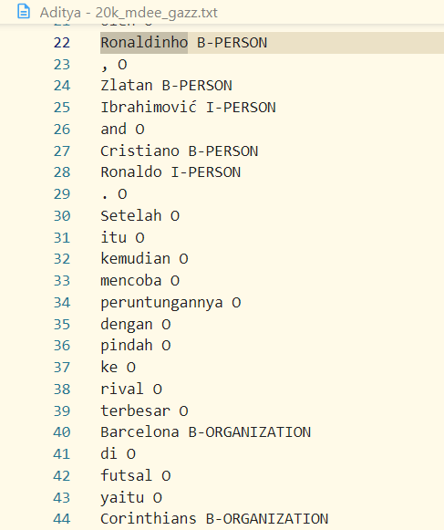 Labeling Dokumen NER Flair